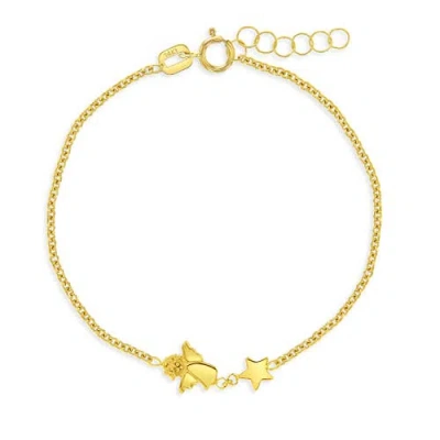 In Season Jewelry Babies'  14k Polished Angel Chain Link Bracelet In Gold