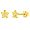 In Season Jewelry 14k Polished Cubic Zirconia Star Earrings In Gold