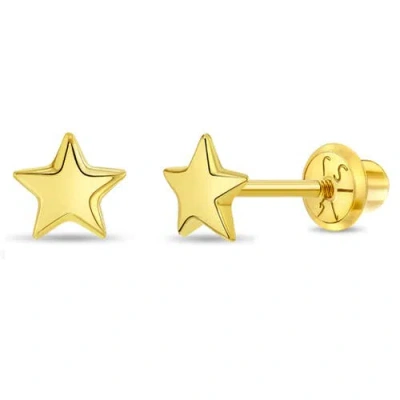 In Season Jewelry Kids'  14k Puffed Star Earrings In Gold