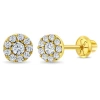 In Season Jewelry Babies'  14k Round Cubic Zirconia Burst Earrings In Gold
