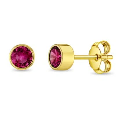 In Season Jewelry Kids'  14k Ruby Halo Girl Earrings