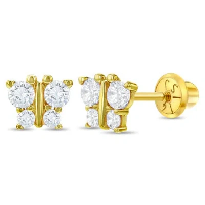 In Season Jewelry Babies'  14k Sparkly Butterfly Earrings In Gold