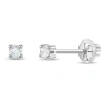 In Season Jewelry 14k Square Set Cubic Zirconia Solitaire Earrings In Silver
