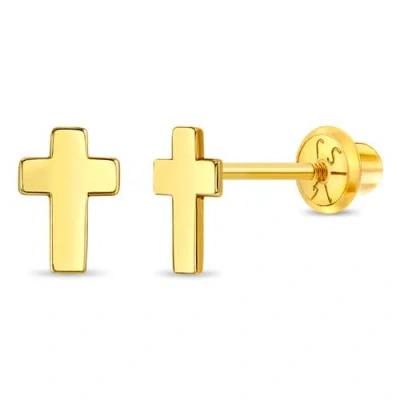 In Season Jewelry Babies'  14k Tiny Cross Earrings In Gold