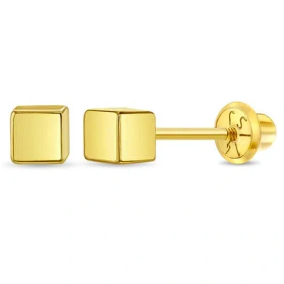 In Season Jewelry Babies'  14k Tiny Cubed Earrings In Gold