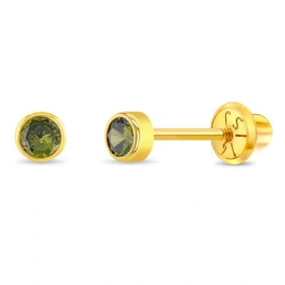 In Season Jewelry Babies'  14k Tiny Cubic Zirconia Birthstone Earrings In August