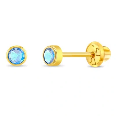 In Season Jewelry Babies'  14k Tiny Cubic Zirconia Birthstone Earrings In December