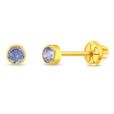 In Season Jewelry Babies'  14k Tiny Cubic Zirconia Birthstone Earrings In June