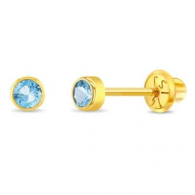 In Season Jewelry Babies'  14k Tiny Cubic Zirconia Birthstone Earrings In March