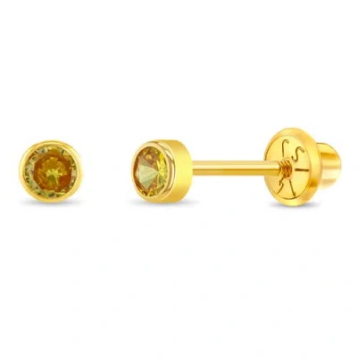 In Season Jewelry Babies'  14k Tiny Cubic Zirconia Birthstone Earrings In November