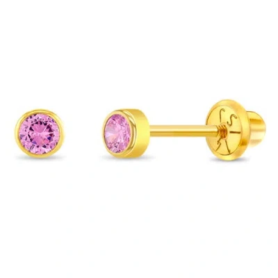 In Season Jewelry Babies'  14k Tiny Cubic Zirconia Birthstone Earrings In October