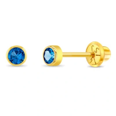 In Season Jewelry Babies'  14k Tiny Cubic Zirconia Birthstone Earrings In September