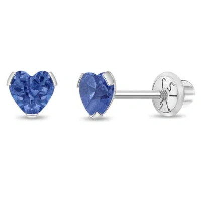 In Season Jewelry Babies'  14k Tiny Cubic Zirconia Heart Earrings In December
