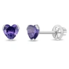 In Season Jewelry Babies'  14k Tiny Cubic Zirconia Heart Earrings In February