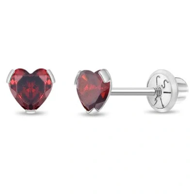 In Season Jewelry Babies'  14k Tiny Cubic Zirconia Heart Earrings In January