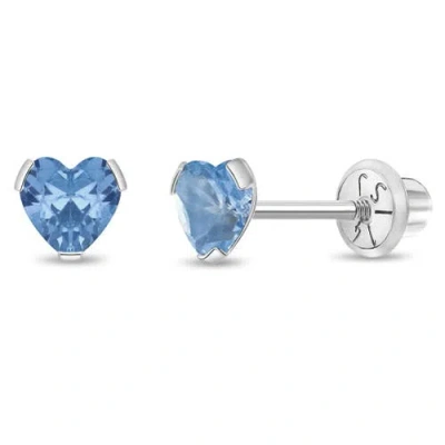 In Season Jewelry Babies'  14k Tiny Cubic Zirconia Heart Earrings In March