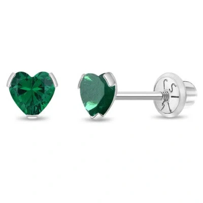In Season Jewelry Babies'  14k Tiny Cubic Zirconia Heart Earrings In May