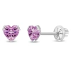 In Season Jewelry Babies'  14k Tiny Cubic Zirconia Heart Earrings In October