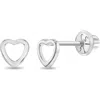In Season Jewelry 14k Tiny Heart Earrings In Silver