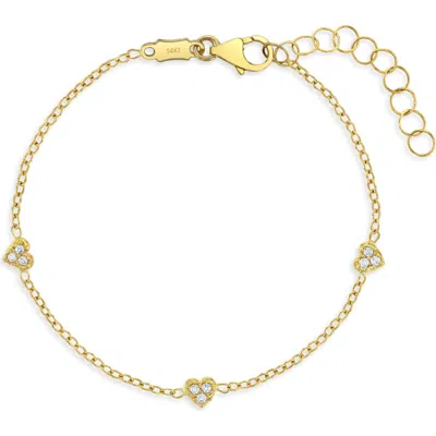 In Season Jewelry Babies'  14k Tiny Heart Link Bracelet In Gold