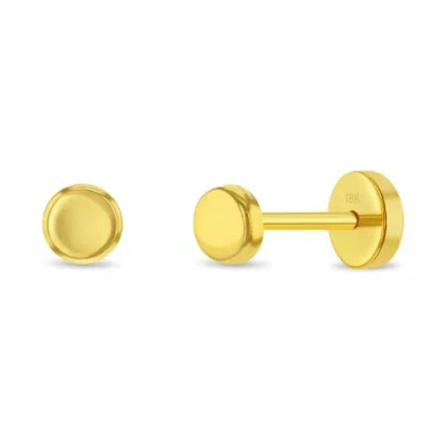 In Season Jewelry Babies'  18k Small Coin Girl Earrings In Gold
