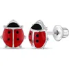 In Season Jewelry Adorable Enamel Ladybug Earrings In Red