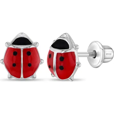 In Season Jewelry Babies'  Adorable Enamel Ladybug Earrings In Red
