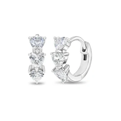 In Season Jewelry Babies'  Cascading Cubic Zirconia Heart Hoop In Silver