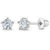 In Season Jewelry Kids'  Classic Cubic Zirconia Birthstone Solitaire Earrings In April
