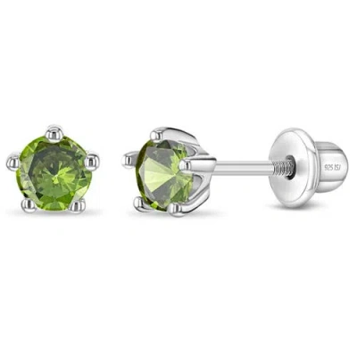 In Season Jewelry Kids'  Classic Cubic Zirconia Birthstone Solitaire Earrings In August