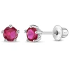 In Season Jewelry Kids'  Classic Cubic Zirconia Birthstone Solitaire Earrings In July