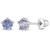 In Season Jewelry Kids'  Classic Cubic Zirconia Birthstone Solitaire Earrings In June