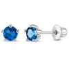 In Season Jewelry Kids'  Classic Cubic Zirconia Birthstone Solitaire Earrings In September