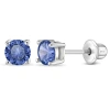 In Season Jewelry Babies'  Classic Round Solitaire Earrings In Blue