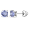 In Season Jewelry Babies'  Classic Round Solitaire Earrings In Metallic