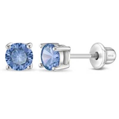In Season Jewelry Babies'  Classic Round Solitaire Earrings In Metallic