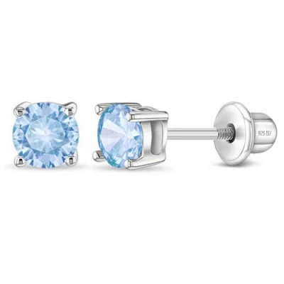 In Season Jewelry Babies'  Classic Round Solitaire Earrings In Metallic