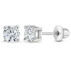 In Season Jewelry Babies'  Classic Round Solitaire Earrings In Silver