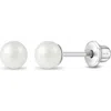 In Season Jewelry Classic Simulated Pearl Earrings In White