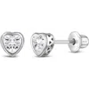 In Season Jewelry Kids'  Cubic Zirconia Birthstone Heart Earrings In April