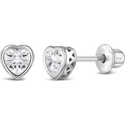 In Season Jewelry Kids'  Cubic Zirconia Birthstone Heart Earrings In April