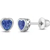In Season Jewelry Kids'  Cubic Zirconia Birthstone Heart Earrings In December