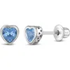 In Season Jewelry Kids'  Cubic Zirconia Birthstone Heart Earrings In March