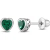 In Season Jewelry Kids'  Cubic Zirconia Birthstone Heart Earrings In May