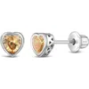 In Season Jewelry Kids'  Cubic Zirconia Birthstone Heart Earrings In November