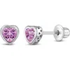 In Season Jewelry Kids'  Cubic Zirconia Birthstone Heart Earrings In October