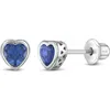 In Season Jewelry Kids'  Cubic Zirconia Birthstone Heart Earrings In September