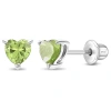 In Season Jewelry Kids'  Cubic Zirconia Birthstone Heart Solitaire Earrings In August