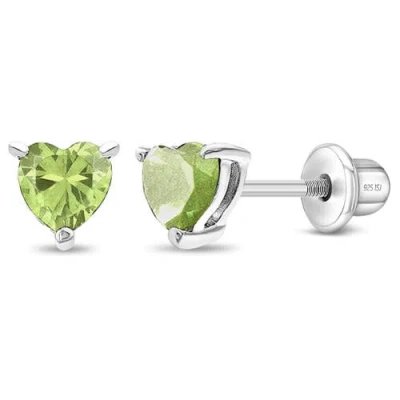 In Season Jewelry Kids'  Cubic Zirconia Birthstone Heart Solitaire Earrings In August