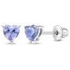 In Season Jewelry Kids'  Cubic Zirconia Birthstone Heart Solitaire Earrings In June